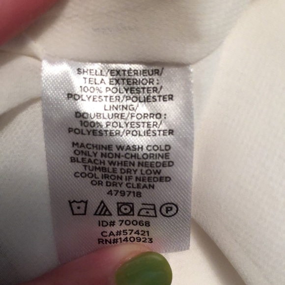 LOFT | clip dot v-neck peasant style blouse in whisper white, medium (maternity) - Picture 9 of 13